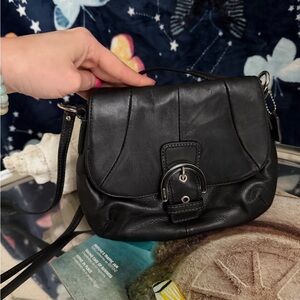 Coach Black Leather Crossbody Bag